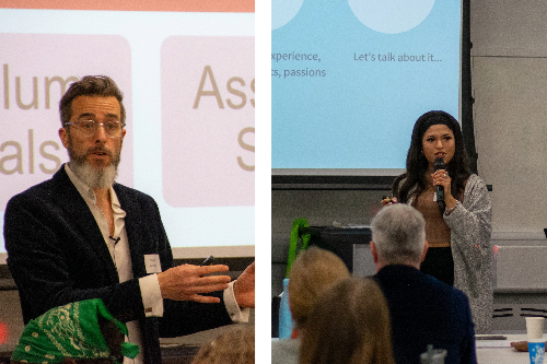 Stuart Johnson, Director of the University's Careers Service, and Nicole Antoine, Undergraduate Education Officer at Bristol SU